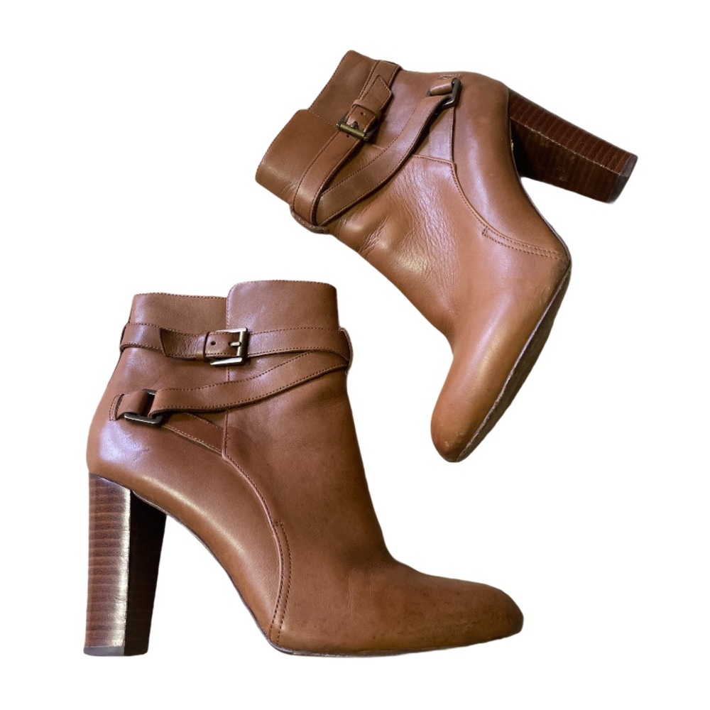 Lauren Ralph Lauren Brown Buckle Boots Sz 8